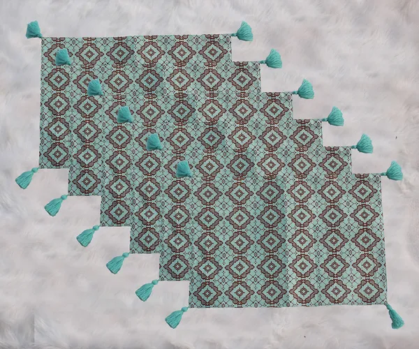 Pack_of_6_Piece_Cotton_Aqua_Interlocking_Diamond_Collection_Place_Mat-For_Dinning_Table,_Center_Room_and_Kitchen