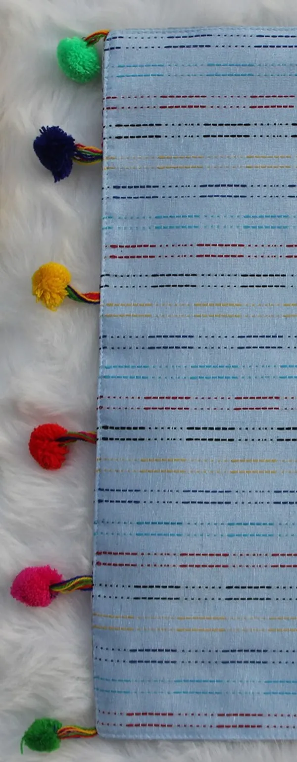 Pack_of_18_Piece_Cotton_Light_Blue_Pastel_Stripe_Pompom_Collection_Place_Mat_With_Napkin-For_Dinning_Table,_Center_Room_and_Kitchen