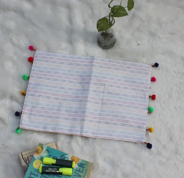 Pack_of_18_Piece_Cotton_White_Pastel_Stripe_Pompom_Collection_Place_Mat_With_Napkin-For_Dinning_Table,_Center_Room_and_Kitchen