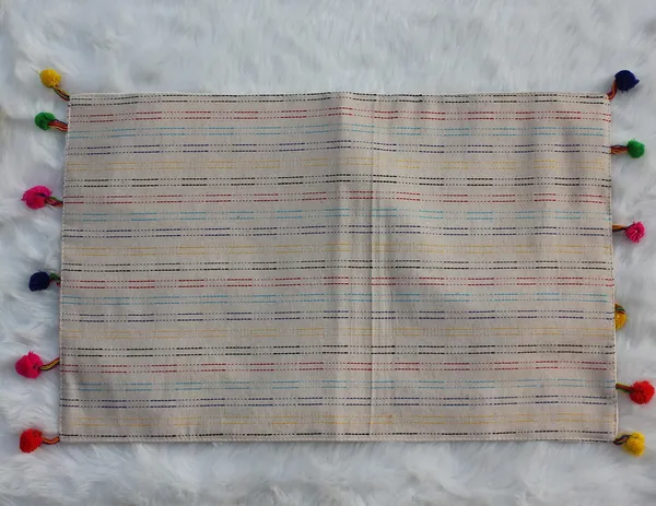 Pack_of_18_Piece_Cotton_Beige_Pastel_Stripe_Pompom_Collection_Place_Mat_With_Napkin-For_Dinning_Table,_Center_Room_and_Kitchen
