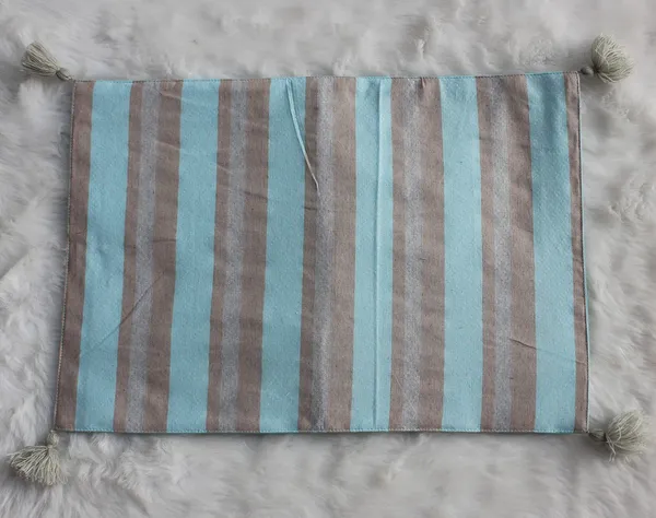 Pack_of_6_Piece_Cotton_Beige-Aqua_Wonders_Weaved_Stripe_Collection_Place_Mat-For_Dinning_Table,_Center_Room_and_Kitchen