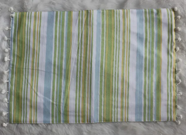 Pack_of_6_Pieces_Cotton_Candy_Stripe_Pompom_Collection_Place_Mat_(Green,_33x47_cm_or_13x19_Inches)-For_Dinning_Table,_Center_Room_and_Kitchen