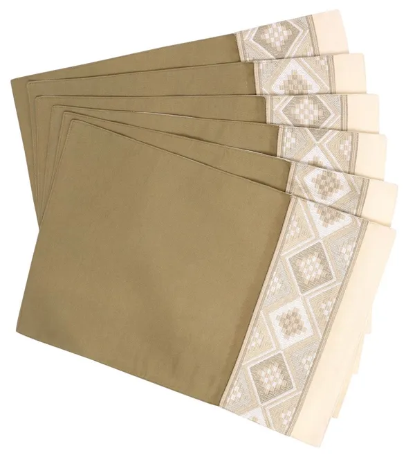 Pack_of_5,7_&_9_Cotton_Beige_Mesh_Jacquard_Collection_Table_Cover_With_Place_Mat-for_Dining_and_Center_Table
