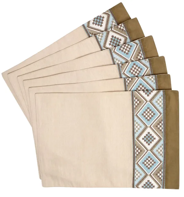 Pack_of_5,7_&_9_Cotton_Blue_Mesh_Jacquard_Collection_Table_Cover_With_Place_Mat-for_Dining_and_Center_Table