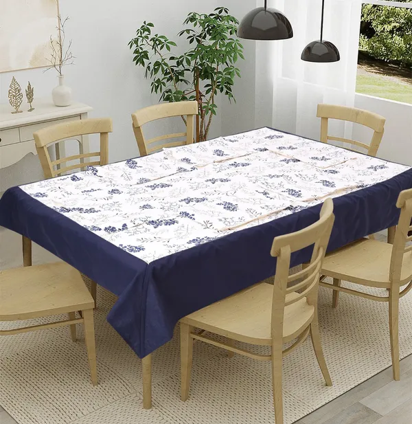 Pack_of_5,7_&_9_Cotton_Blue_Bloom_Bliss_Printed_Collection_Table_Cover_With_Place_Mat-for_Dining_and_Center_Table