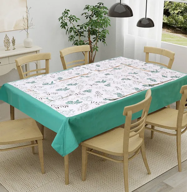 Pack_of_5,7_&_9_Cotton_Aqua_Bloom_Bliss_Printed_Collection_Table_Cover_With_Place_Mat-for_Dining_and_Center_Table