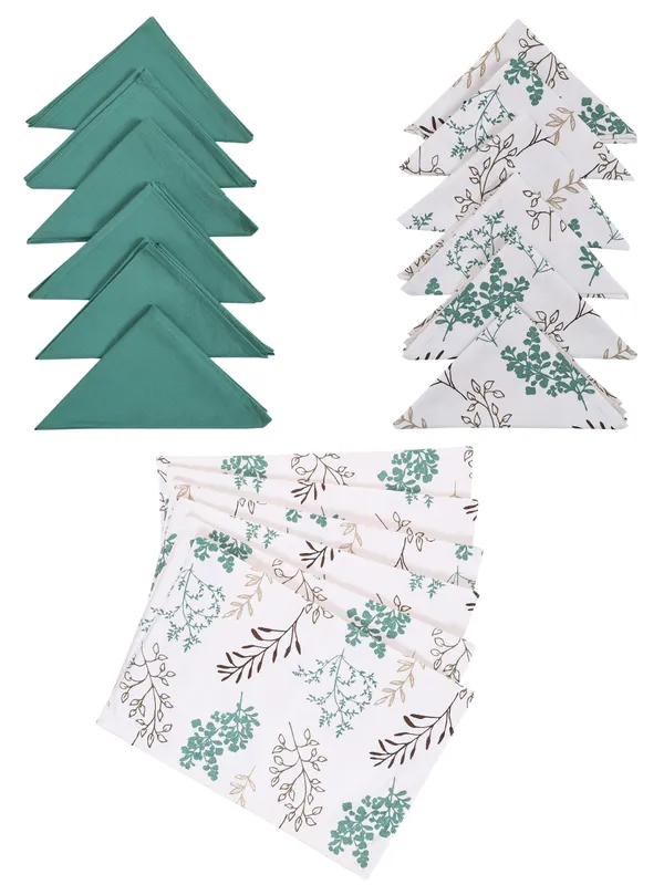 Pack_of_13,19_&_25_Cotton_Aqua_Bloom_Bliss_Printed_Collection_With_Place_Mat_&_Napkins-for_Dining_and_Center_Table