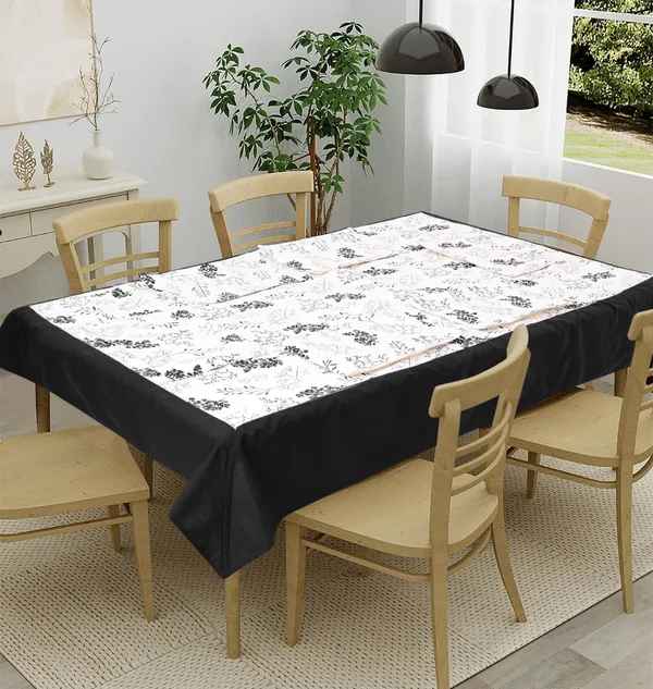Pack_of_5,7_&_9_Cotton_Black_Bloom_Bliss_Printed_Collection_Table_Cover_With_Place_Mat-for_Dining_and_Center_Table