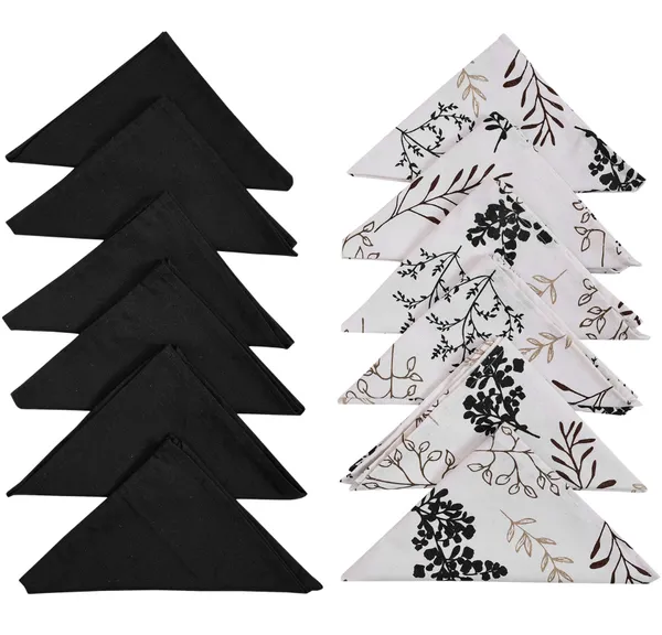 Pack_of_13,19_&_25_Cotton_Black_Bloom_Bliss_Printed_Collection_Collection_Table_Cover_With_Place_Mat_&_Napkins-for_Dining_and_Center_Table