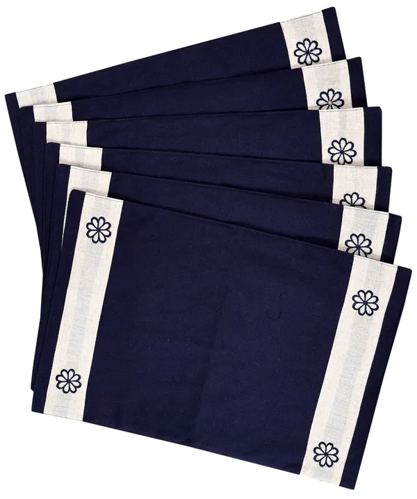 Pack_of_5,7,9_Cotton_Blue_Eric_Flora_Embroidery_Collection_Table_Cover_With_Place_Mat-for_Dining_and_Center_Table