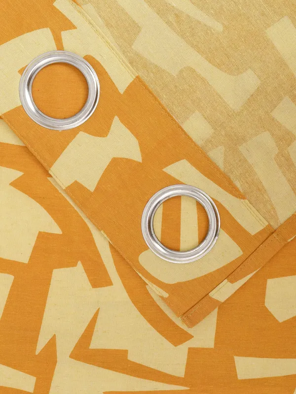Pack_of_2_Cotton_Sunshine_Yellow_Urban_abstract_Collection_Eyelet_Curtain_Set_for_Window_and_Door