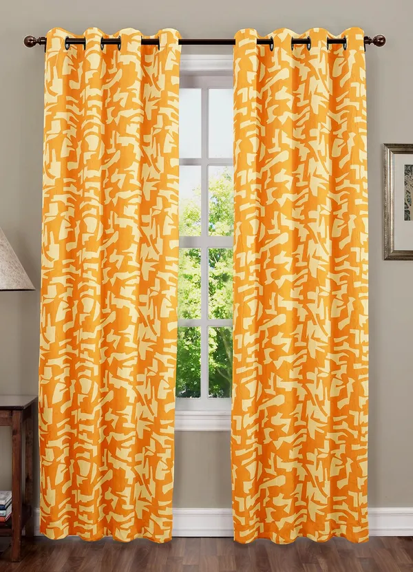 Pack_of_2_Cotton_Sunshine_Yellow_Urban_abstract_Collection_Eyelet_Curtain_Set_for_Window_and_Door