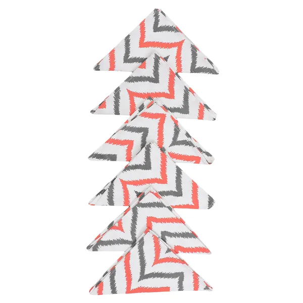 Pack_of_12_Pieces_Cotton_Coral_Double_Ikat_Printed_and_Plain_Napkin_Set_for_Dining_and_Kitchen