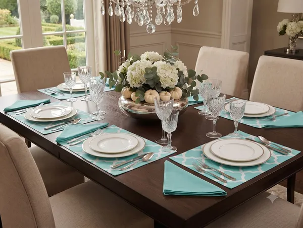Pack_for_18_Pieces_Cotton_Aqua_Ogee_Printed_Place_Mat_With_Napkin_Set_for_Dining_and_Center_Table