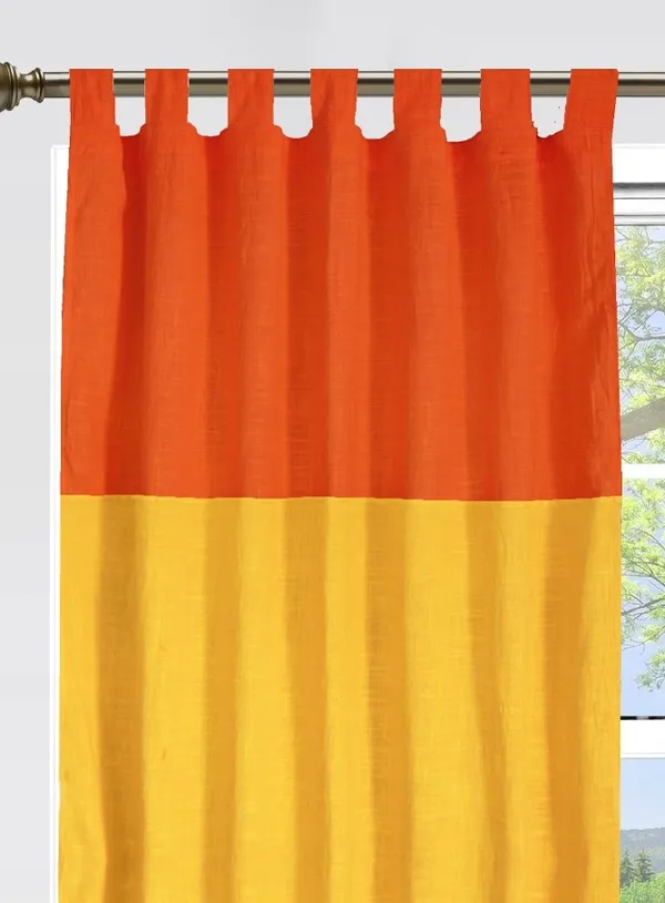 Pack_of_2_Cotton_Orange_Double_Colourful_Tab_Top_Curtain_Set_for_Window_and_Door
