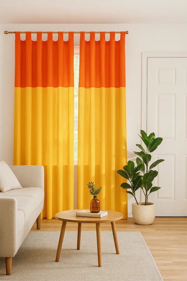 Pack_of_2_Cotton_Orange_Double_Colourful_Tab_Top_Curtain_Set_for_Window_and_Door