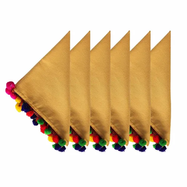 Pack_of_6_Pieces_Cotton_Yellow_Multi_Pompom_Napkin_Set_for_Dining_and_Kitchen