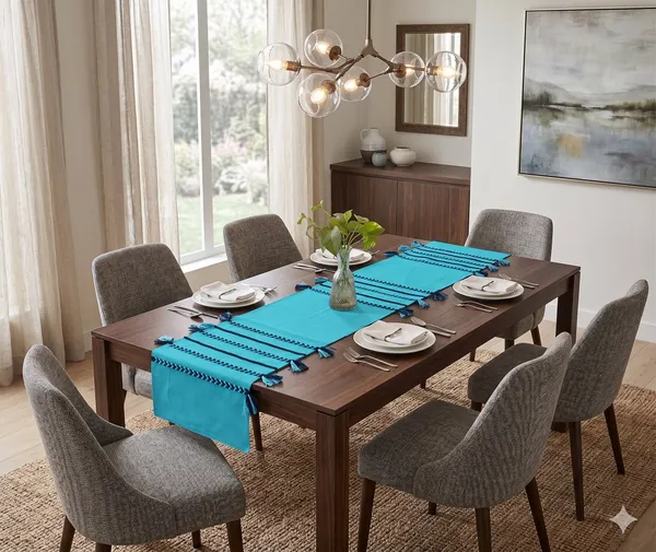 Pack_of_1_Piece_Cotton_Teal_Blue_Boho_Tassel_Collection_Table_Runner-For_Dining_&_Center_Table