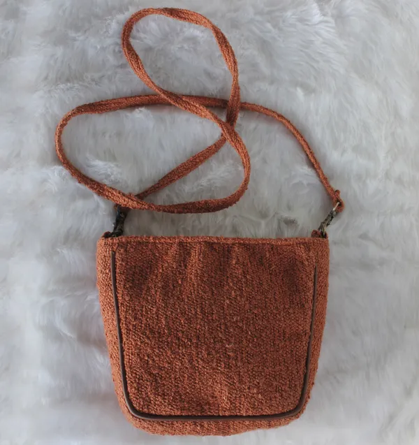 Pack_of_1_Piece_Polyester_Rust_Delta_Boucle_Collection_Sling_Bag_for_Girl_and_Women