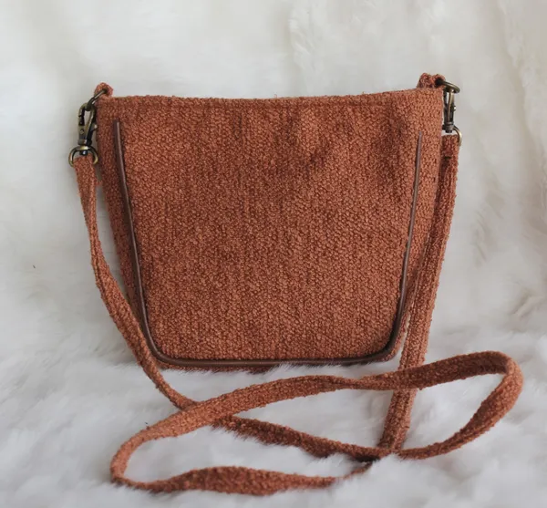 Pack_of_1_Piece_Polyester_Rust_Delta_Boucle_Collection_Sling_Bag_for_Girl_and_Women