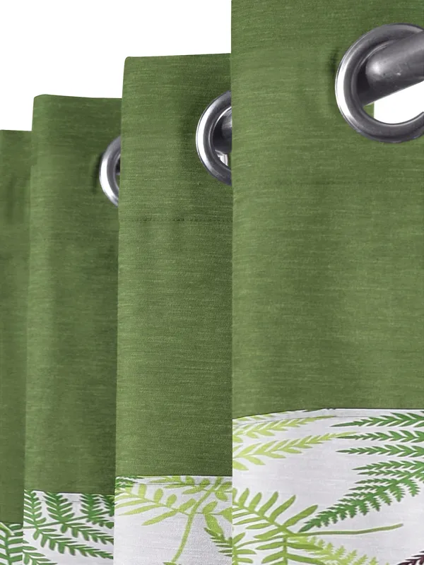 Pack_of_2_Pieces_Cotton_Green_Tropical_Leaf_Printed_Eyelet_Curtain_Set_for_Window_and_Door