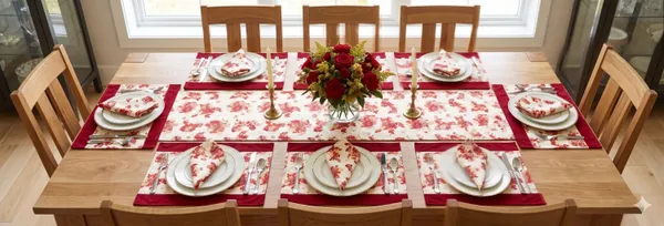 Rose_Printed_Maroon_Table_Runner_With_Place_Mat_and_Napkin-Dining_&_Center_Table_for_Decoration_and_Party