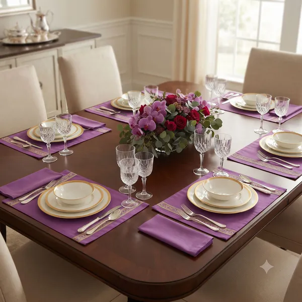 Pack_of_6_Pieces_Polysilk_Purple_Sprial_Zari_Lace_Place_Mat_With_Napkin_for_Dining_and_Center_Table