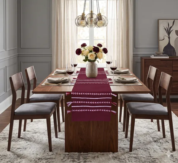 Pack_of_1_Piece_Cotton_Dark_Burgundy_Boho_Tassel_Collection_Table_Runner-For_Dining_&_Center_Table