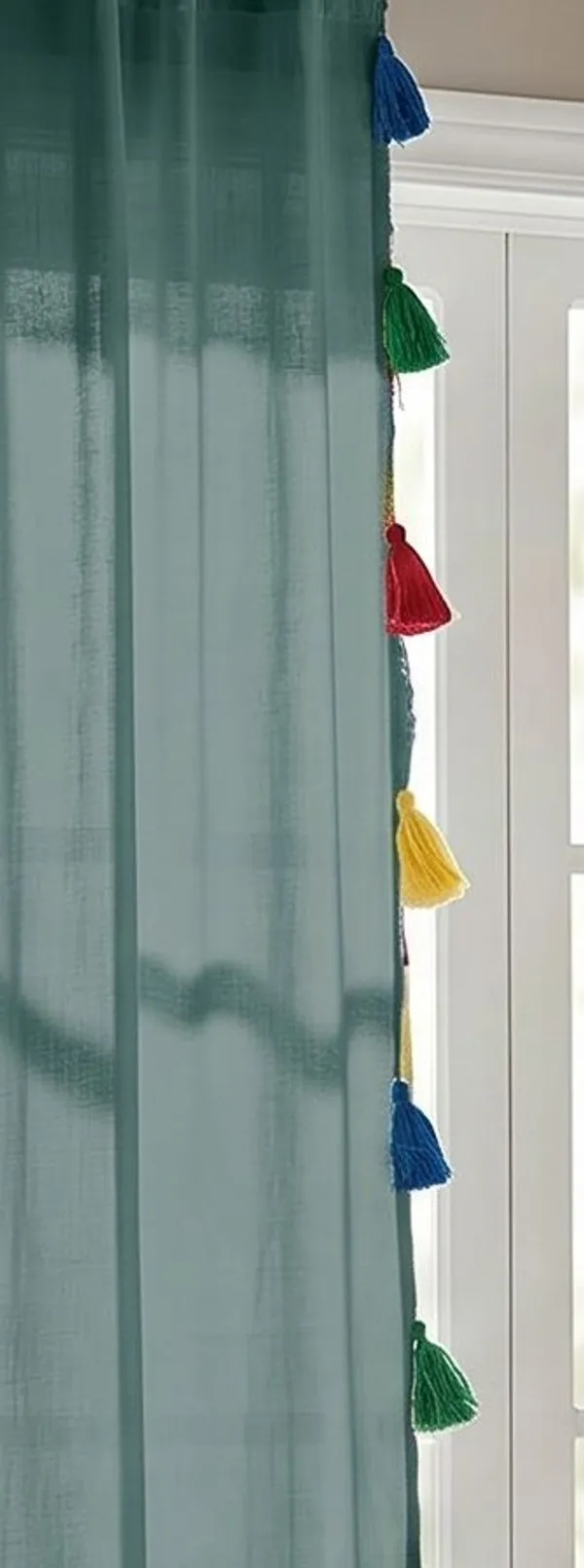 Pack_of_2_Cotton_Green_Sheer_Summer_fun_Multi_Tassel_Tab_Top_Curtain_Set_for_Window_and_Door