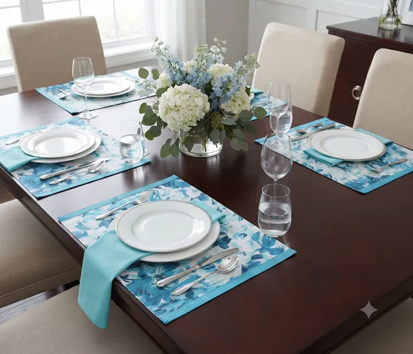 Pack_of_18_Pieces_Cotton_Turquoise_Rosy_Reflections_Collection_Place_Mat_With_Napkin-For_Dinning_Table,_Center_Room_and_Kitchen