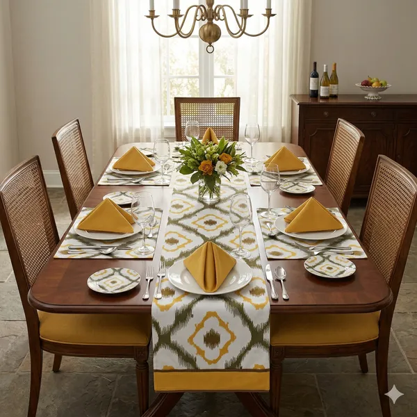 Cotton_3_Ikat_Printed_Yellow_Table_Runner_With_Place_Mat_and_Napkin-Dining_&_Center_Table_for_Decoration_and_Party