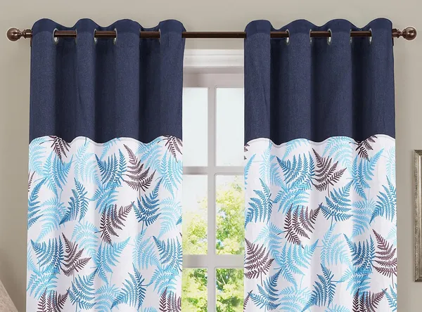 Pack_of_2_Pieces_Cotton_Blue_Tropical_Leaf_Printed_Eyelet_Curtain_Set_for_Window_and_Door