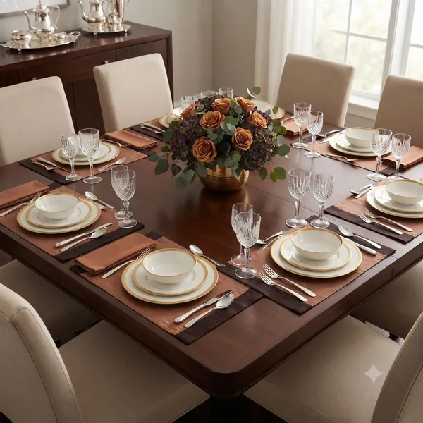 Pack_of_18_Pieces_Polysilk_Brown_Peach_Combination_Place_Mat_With_Napkin_for_Dining_and_Center_Table