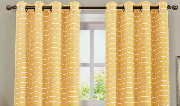 Pack_of_2_Cotton_Lemon_Yellow_Check_Reflection_Collection_Eyelet_Curtainfor_Window_and_Door
