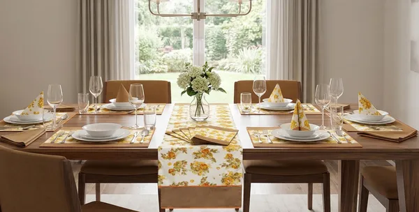 Rose_Printed_Yellow_Table_Runner_With_Place_Mat_and_Napkin-Dining_&_Center_Table_for_Decoration_and_Party