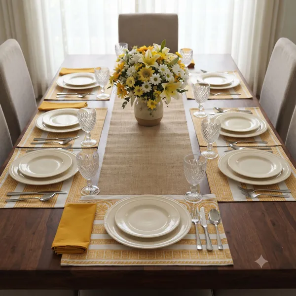 Pack_of_18_Piece_Cotton_Yellow_Plaza_Circular_Lurex_Collection_Place_Mat_With_Napkin_For_Dining_Room_and_Living_Room