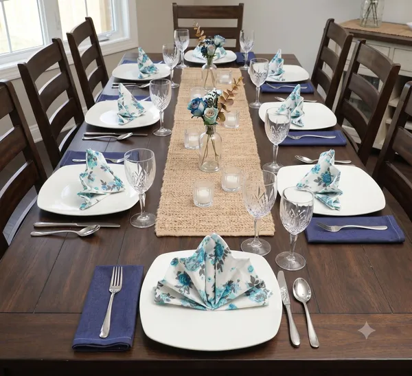 Pack_of_12_Pieces_Cotton_Blue_Floral_Printed_and_Plain_Napkin_Set_for_Dining_and_Kitchen