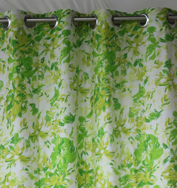 Pack_of_3_Pieces_Cotton_Bright_Green_Rosy_Reflections_Printed_Eyelet_Curtain_Set_For_Bedroom_and_Living_Room