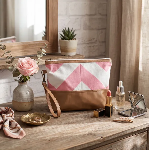 Pack_of_1_Piece_Cotton_Pink_Chevron_Printed_Multi_Utility_Pouch_for_Travel_and_Storage_Accessories_Organizer