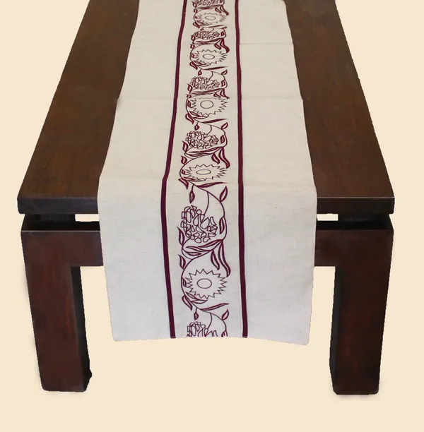 Pack_of_1_Piece_Cotton_Maroon_blossom_bale_Embroidery_Collection_Table_Runner-For_Dining_&_Center_Table