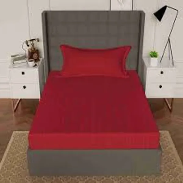 Pack_of_2_&_3_Pieces_Cotton_Red_Solid_Color_Bedsheet_With_Pillow_Cover_for_Bedroom,_Guest_Room,_Kids_Room