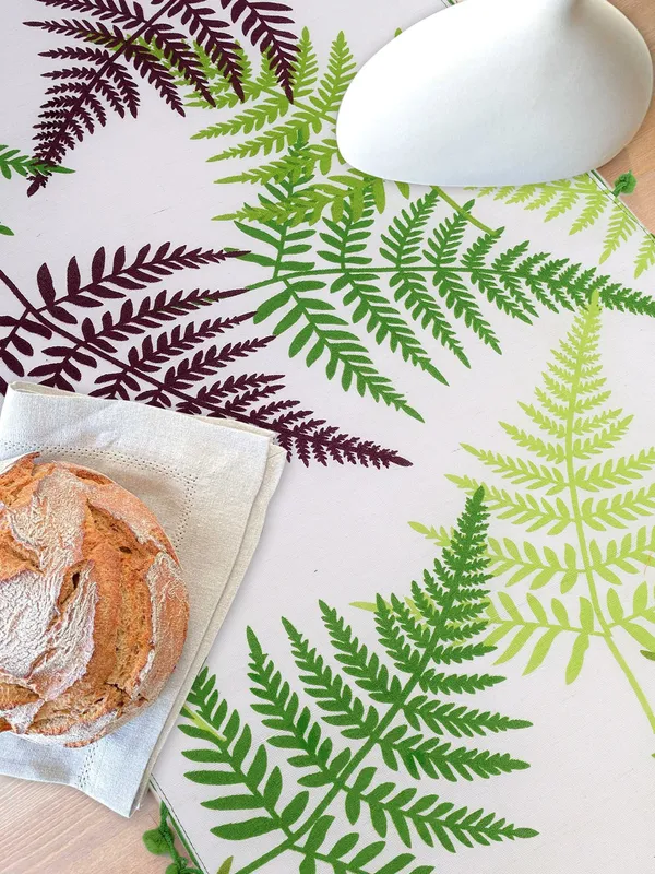 Pack_of_1_Piece_Cotton_GreenTropical_Leaf_Pompom_Collection_Table_Runner_For_Dining_&_Center_Table