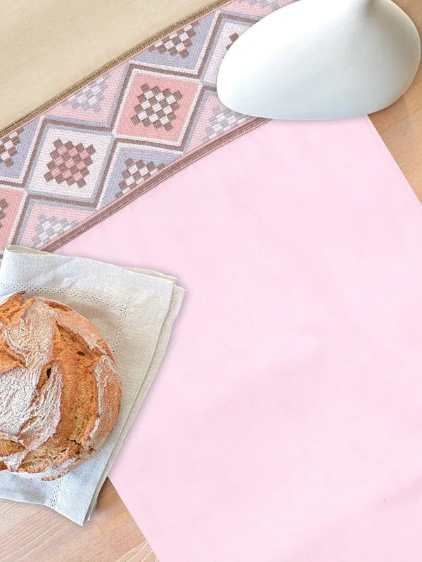 Pack_of_1_Piece_Cotton_Pink-Beige_Mesh_Jacquard_Collection_Table_Runner-For_Dining_&_Center_Table