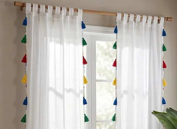 Pack_of_2_Cotton_White_Sheer_Summer_fun_Multi_Tassel_Tab_Top_Curtain_Set_for_Window_and_Door