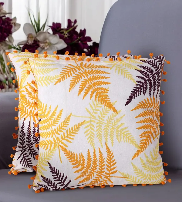 Pack_of_2_Piece_Cotton_YellowTropical_Leaf_Collection_Cushion_Cover_for_Living_Room_and_Bedroom