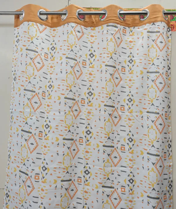 Pack_of_2_Pieces_Cotton_OrangeTribal_Diamond_Collection_(Window_&_Door)_For_Bedroom_and_Living_Room