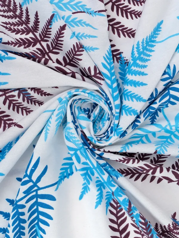 Pack_of_2_Pieces_Cotton_Turqouise_Tropical_Leaf_Printed_Eyelet_Curtain_Set_for_Window_and_Door