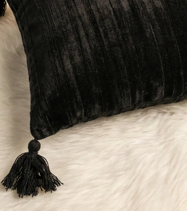 Pack_of_2_Pieces_Polyester_Black_Modern_Farmhouse_Crush_Velvet_Collection_Cushion_Cover-For_Living_room_&_Bedroom