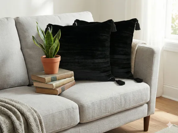 Pack_of_2_Pieces_Polyester_Black_Modern_Farmhouse_Crush_Velvet_Collection_Cushion_Cover-For_Living_room_&_Bedroom
