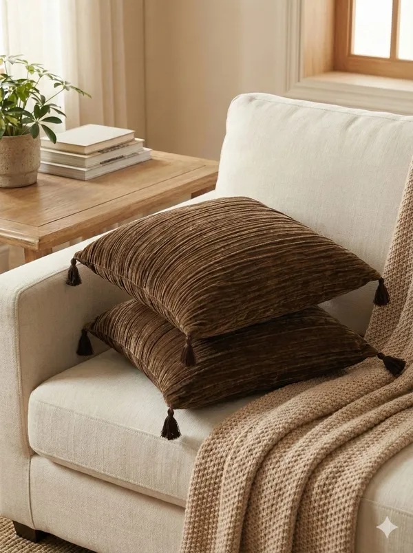 Pack_of_2_Pieces_Polyester_Brown_Modern_Farmhouse_Crush_Velvet_Collection_Cushion_Cover-For_Living_room_&_Bedroom